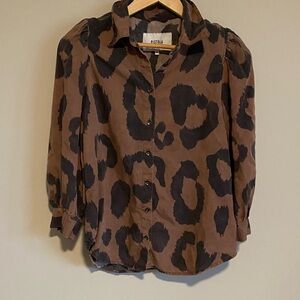 Pistola Brown and Black Leopard Print Shirt